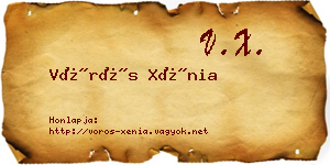 Vörös Xénia névjegykártya